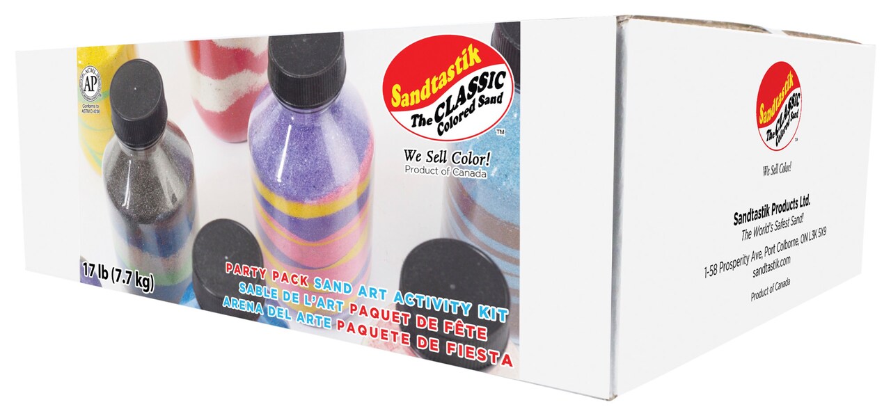 Sandtastik Sand Art Activity Party Pack, 1 lb, Assorted Color